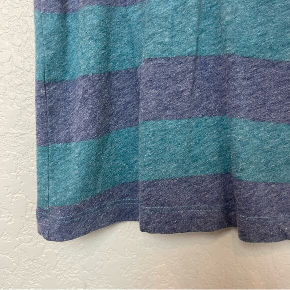 KIRRA Wide Striped Blue Scoopneck Tee - Vintage Feel - Size L - Picture 2 of 6